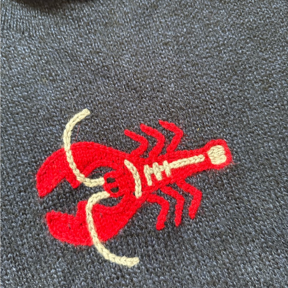Navy Blue Alpaca 🦙 Lobster Sweater - Picture 2 of 6